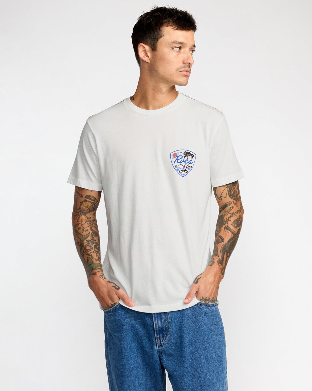 Currents Short Sleeve Tee - Antique White | RVCA online