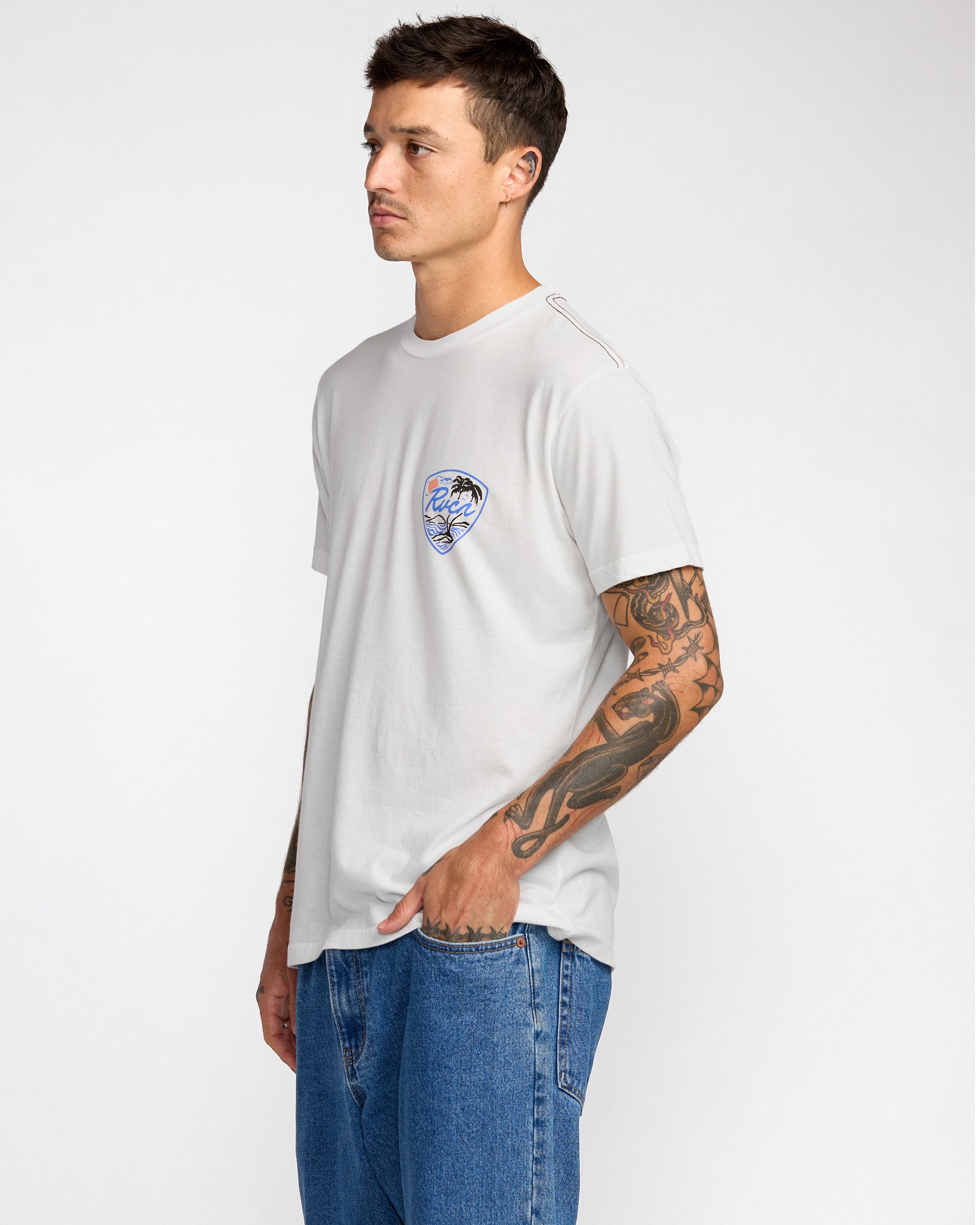 Currents Short Sleeve Tee - Antique White | RVCA online