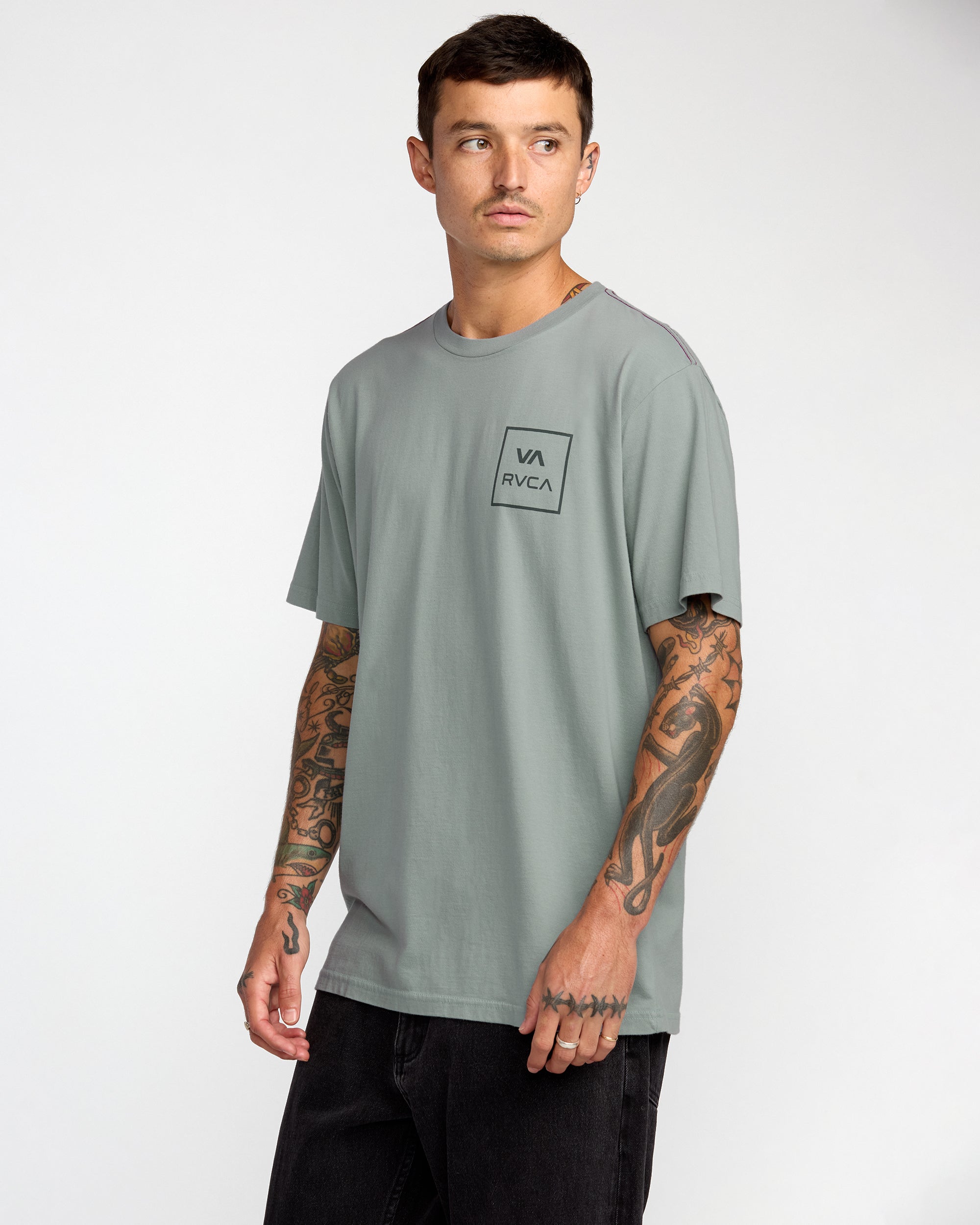 VA All The Way Short Sleeve Tee - Lead | RVCA for sale