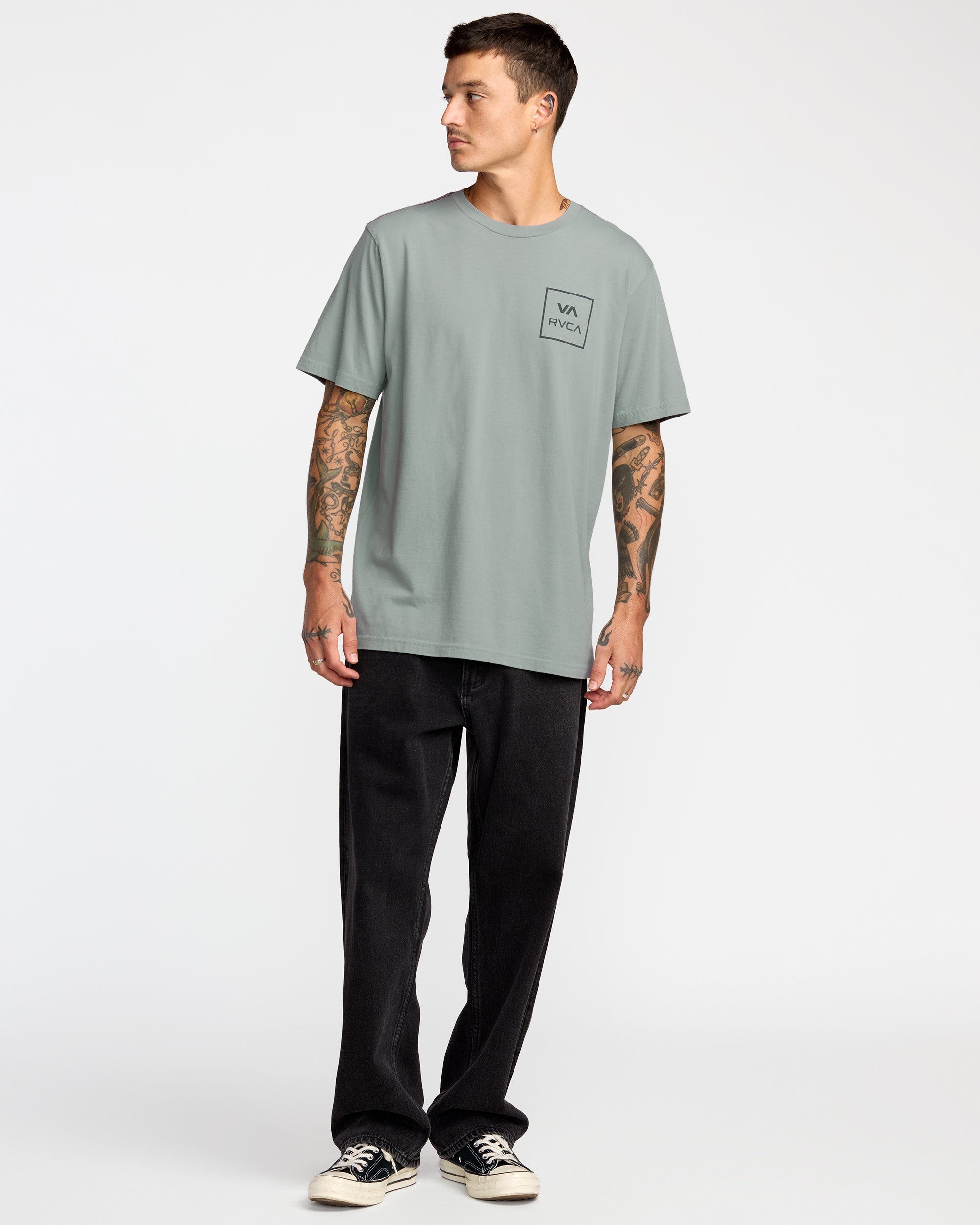 VA All The Way Short Sleeve Tee - Lead | RVCA for sale