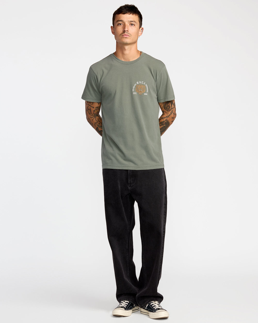 Squadron Short Sleeve Tee - Sage Leaf | RVCA outlet