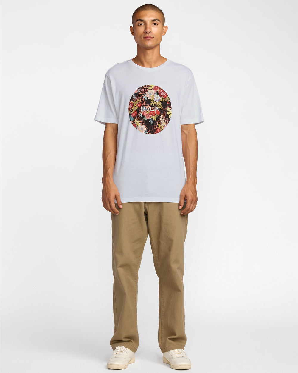 Motors Short Sleeve Tee - White Floral Leopard | RVCA sale
