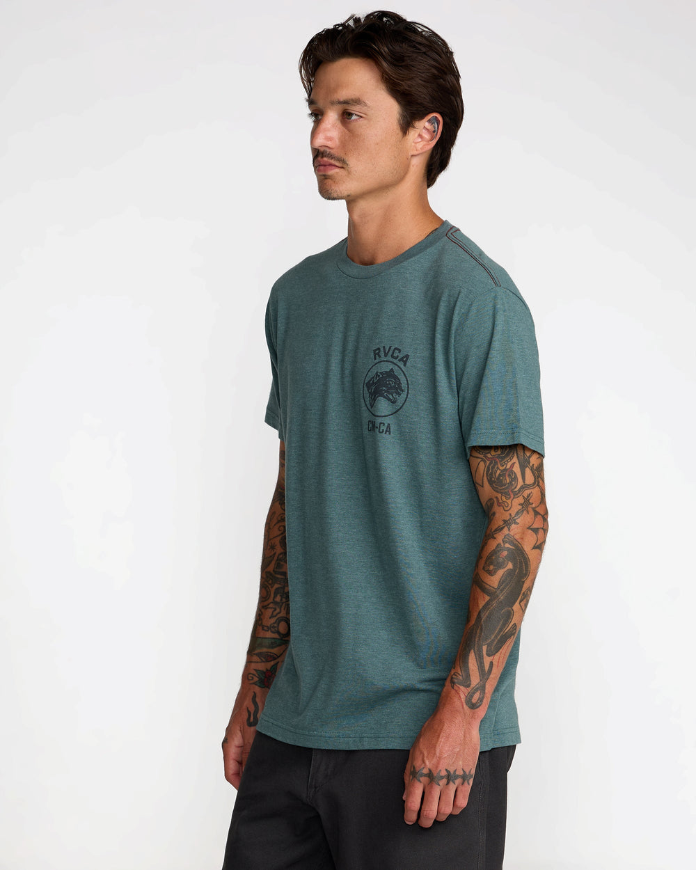 Sky Cat Short Sleeve Tee - Balsam Green | RVCA near me