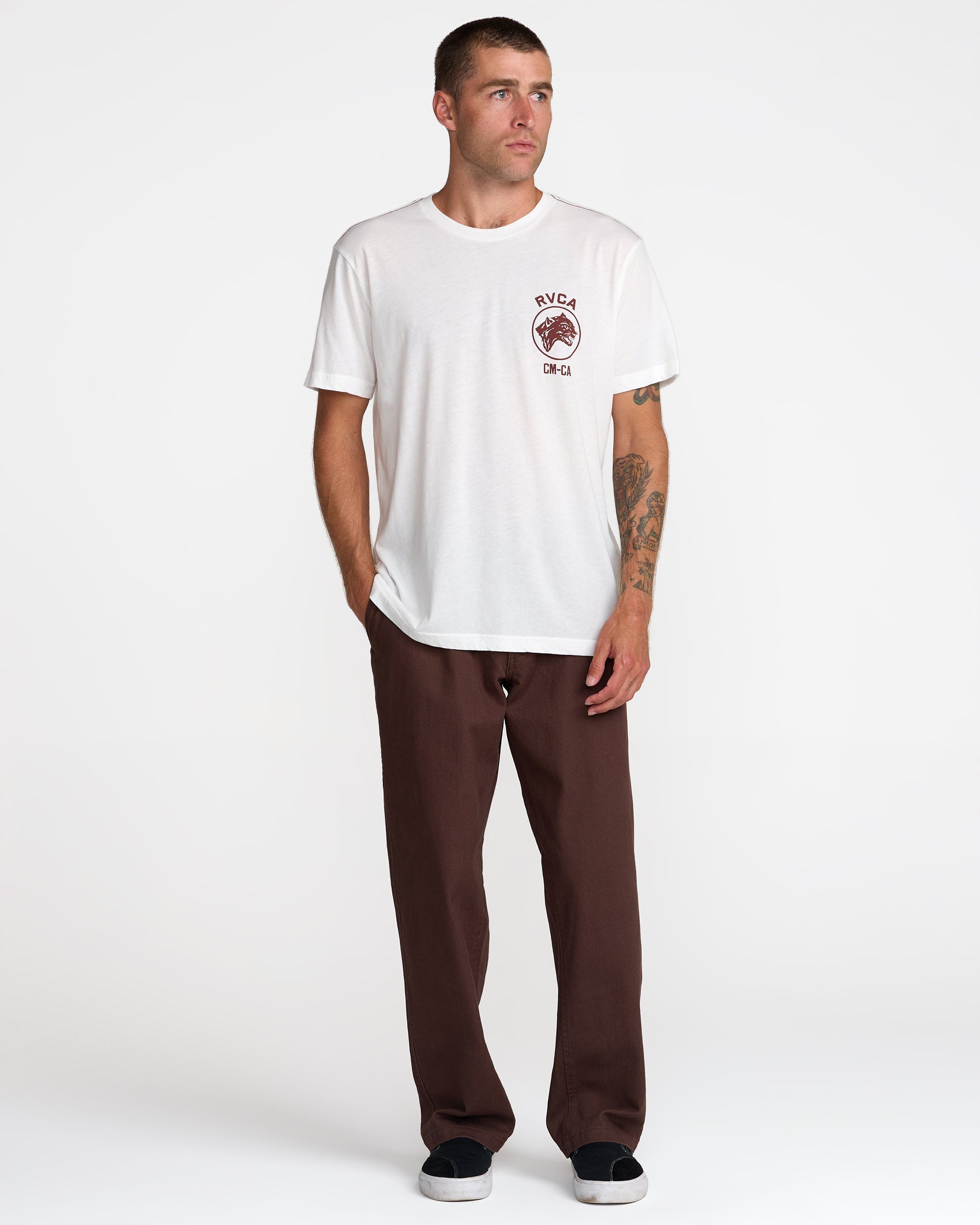 Sky Cat Short Sleeve Tee - Antique White | RVCA outlet