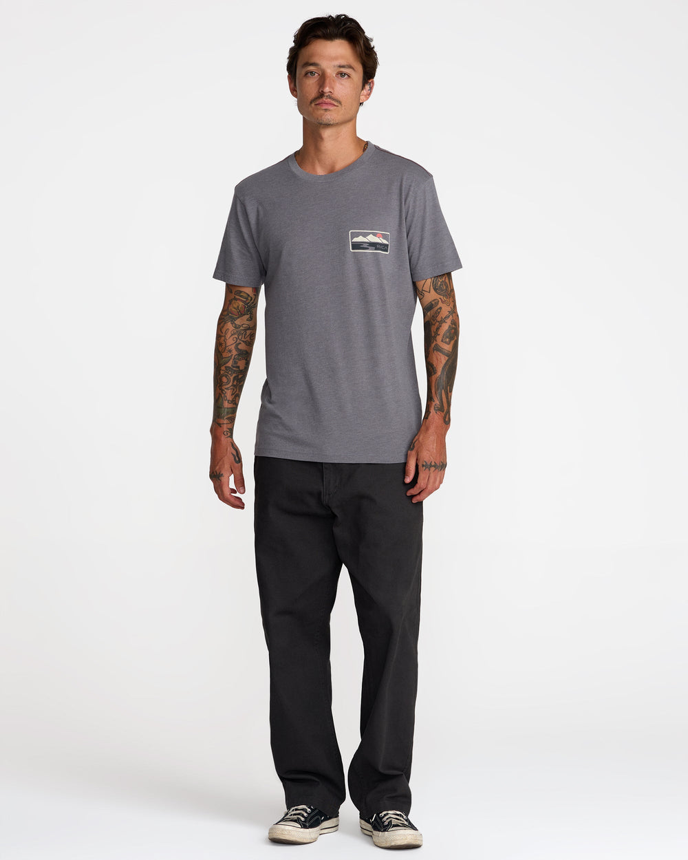 Peak Cove Short Sleeve Tee - Smoke | RVCA US