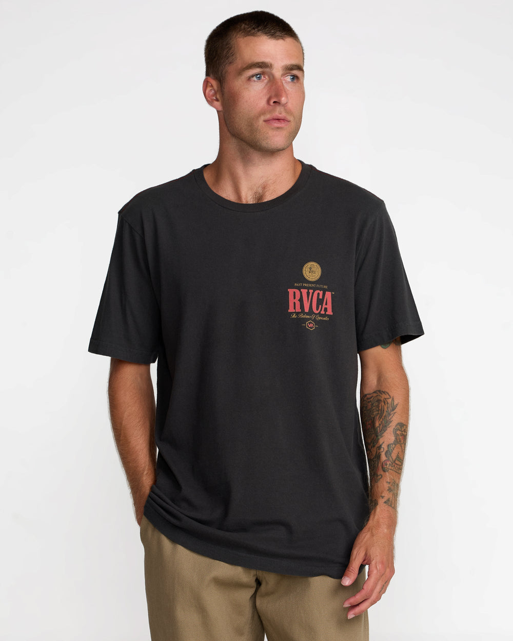 Philsner Short Sleeve Tee - Pirate Black | RVCA on sale