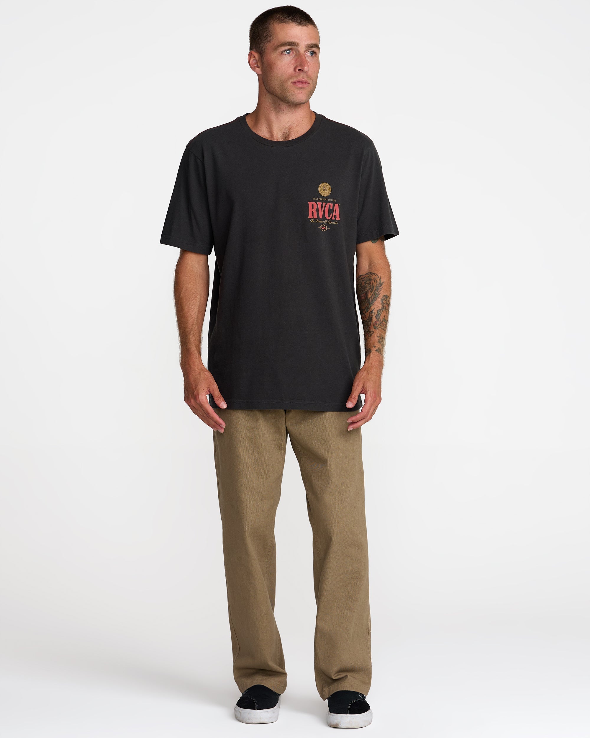 Philsner Short Sleeve Tee - Pirate Black | RVCA on sale