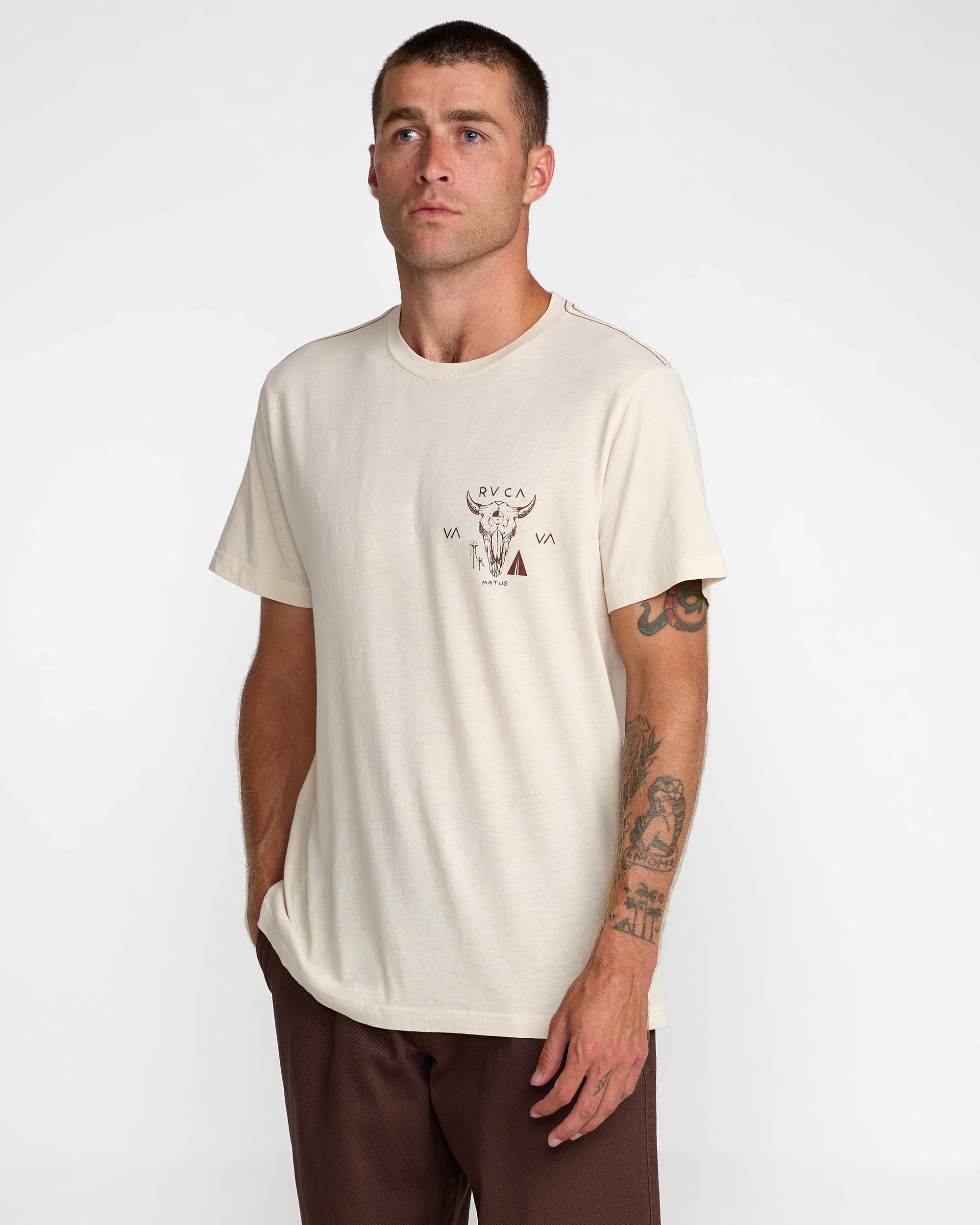 Matus Bison Short Sleeve Tee - Ceramic | RVCA for sale