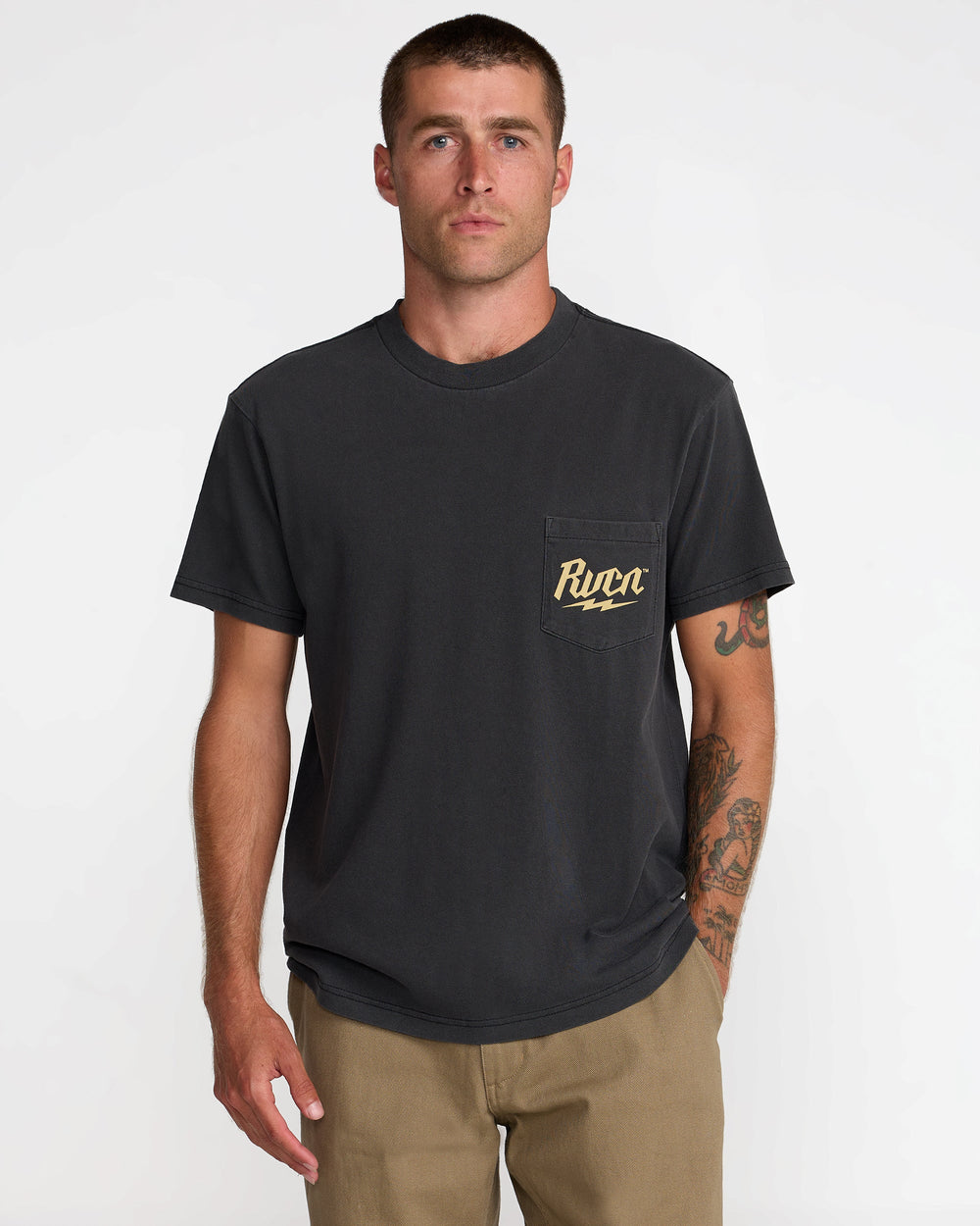 RVCA Shock Pocket Short Sleeve Tee - Black | RVCA discount