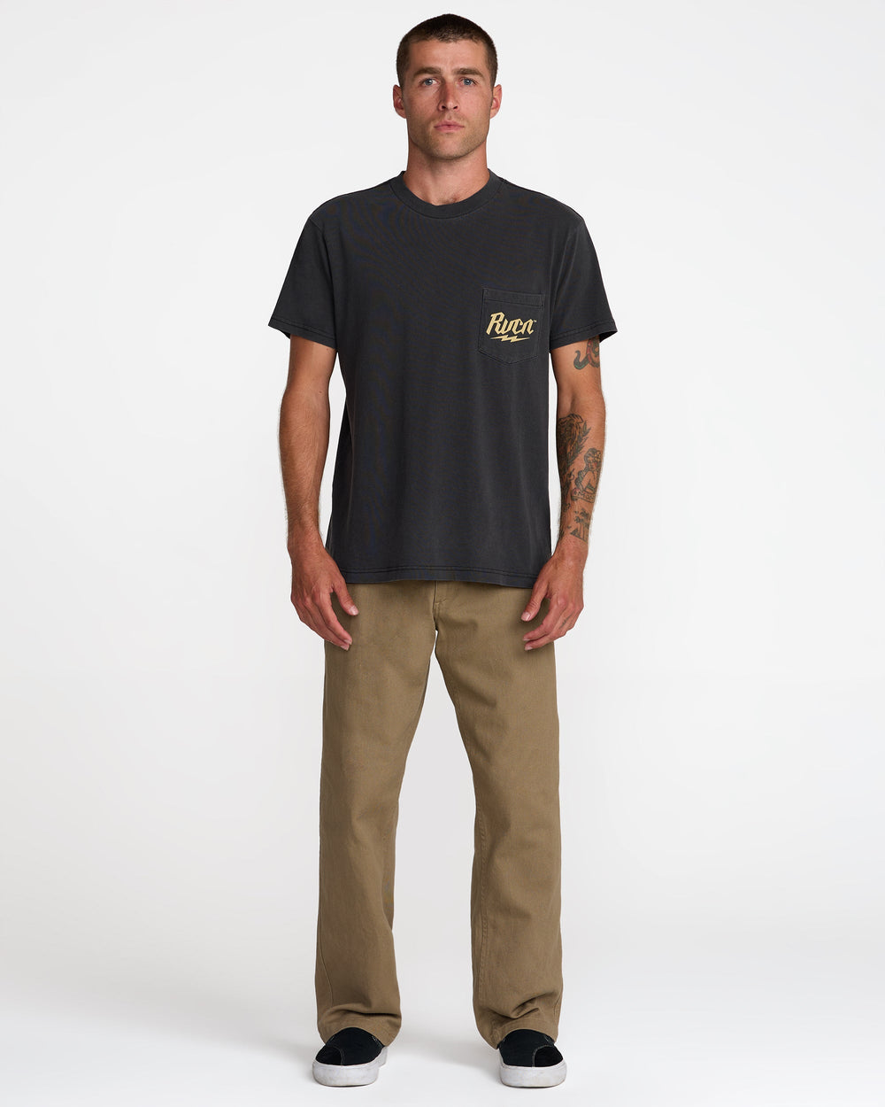 RVCA Shock Pocket Short Sleeve Tee - Black | RVCA discount