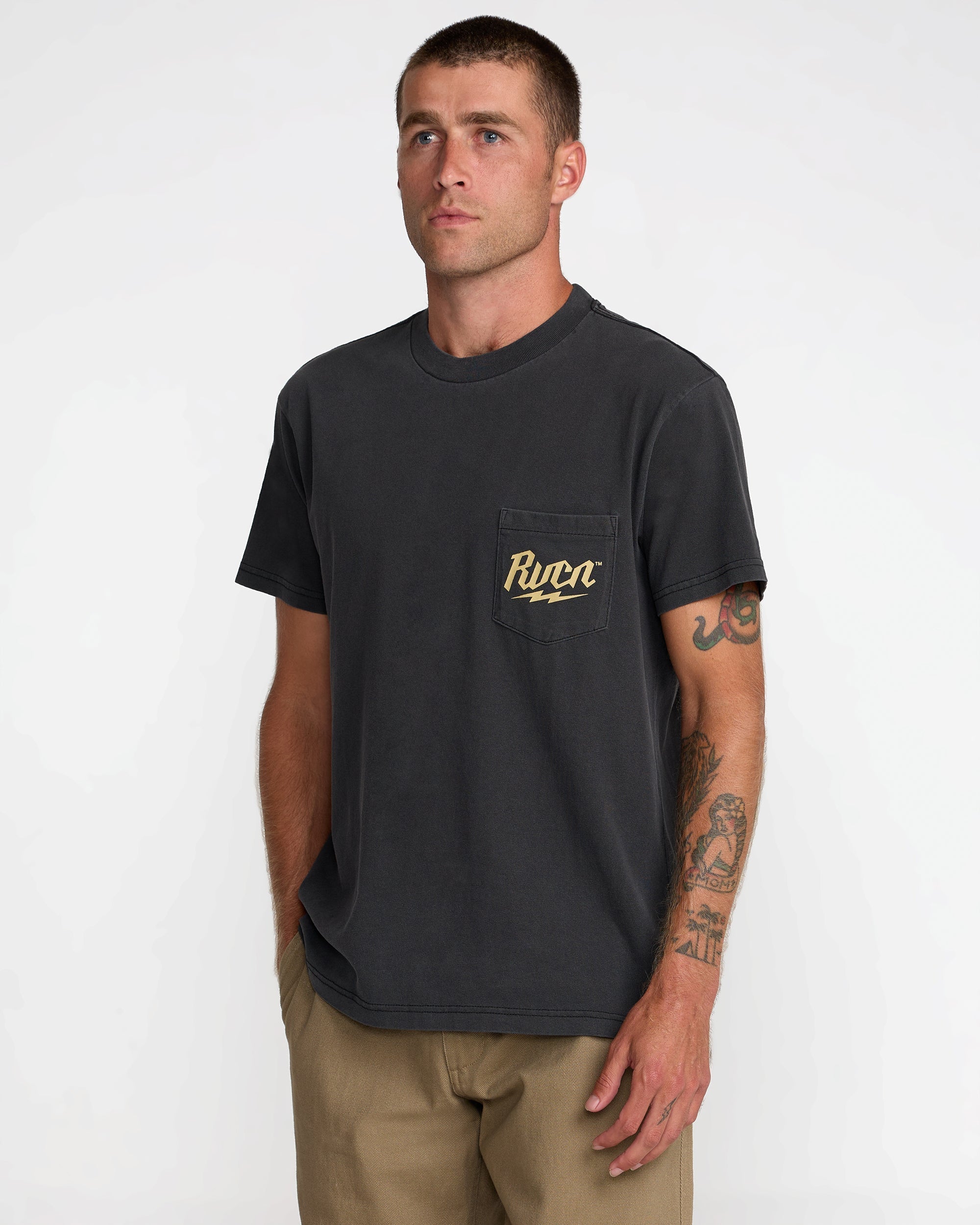 RVCA Shock Pocket Short Sleeve Tee - Black | RVCA discount