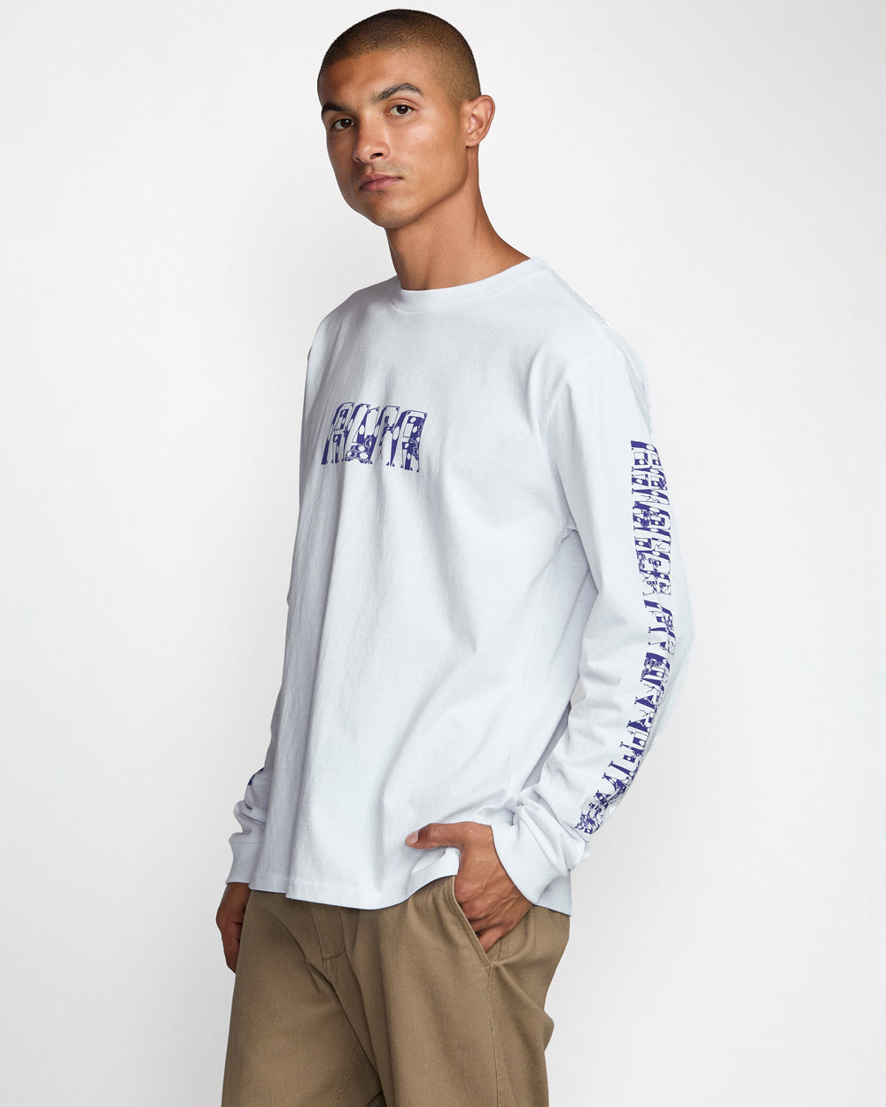 Barbarosa Long Sleeve Tee - White | RVCA for sale
