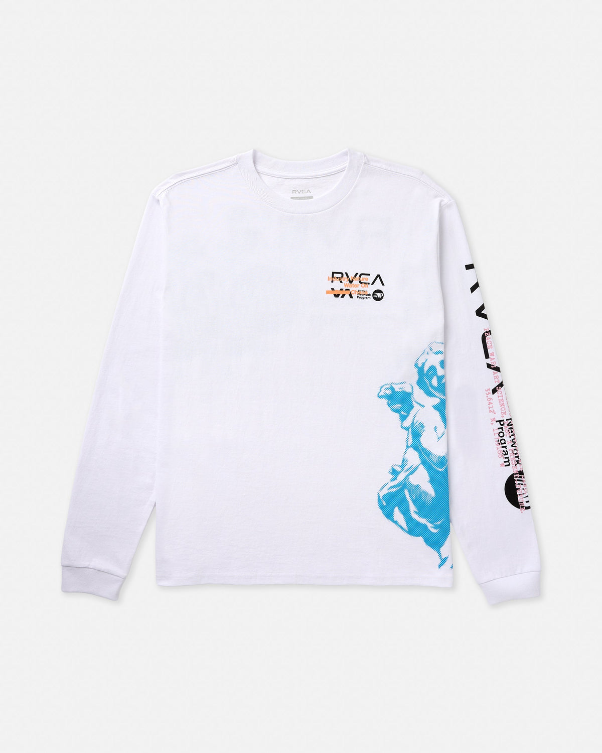 Overprint Long Sleeve Tee - White | RVCA on sale
