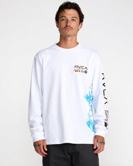 Overprint Long Sleeve Tee - White | RVCA on sale