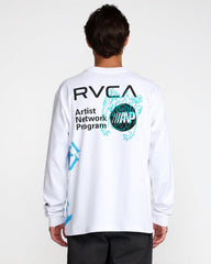 Overprint Long Sleeve Tee - White | RVCA on sale