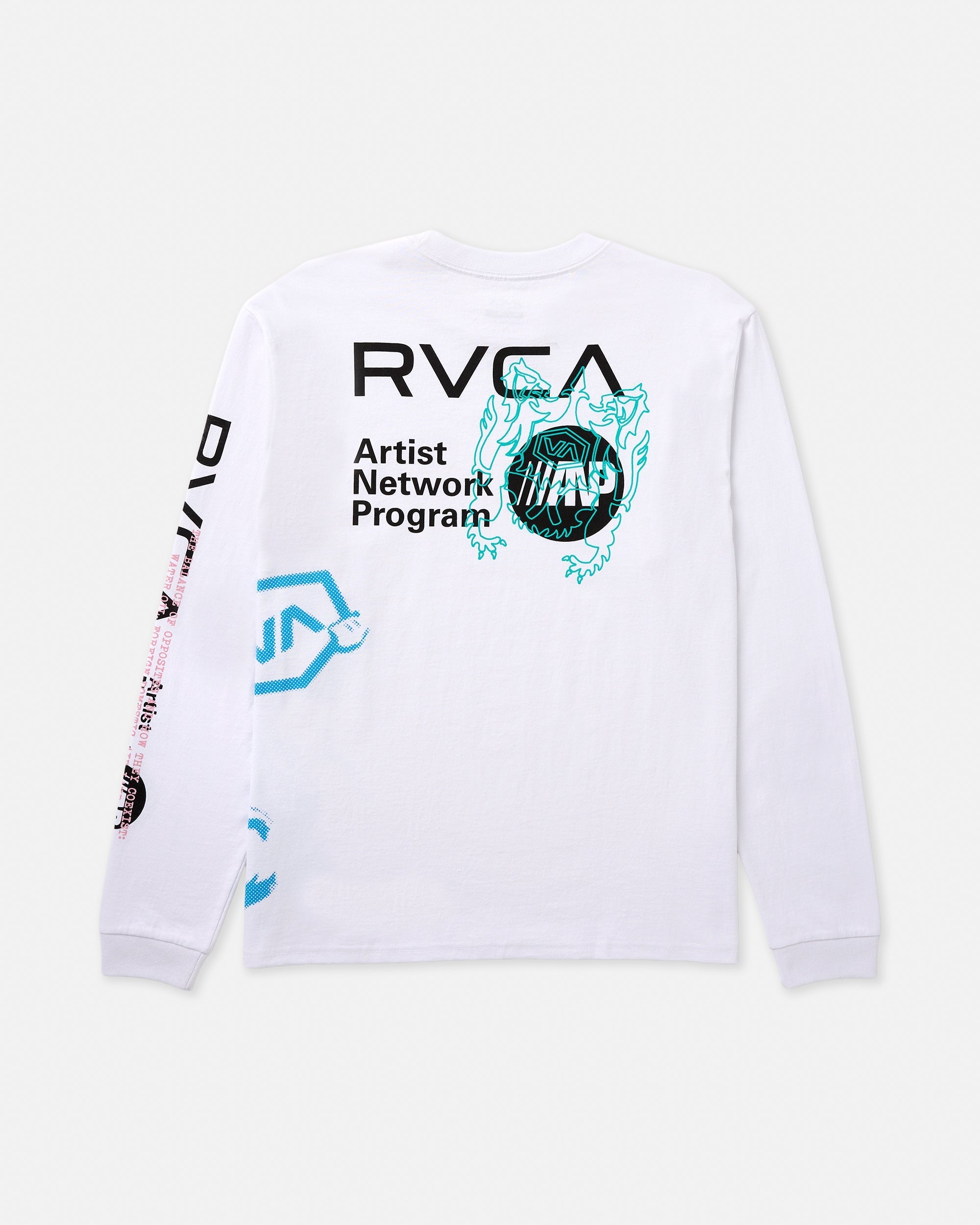 Overprint Long Sleeve Tee - White | RVCA on sale