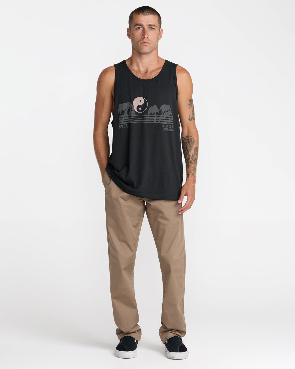 Balance Horizon Tank Top - Pirate Black | RVCA discount