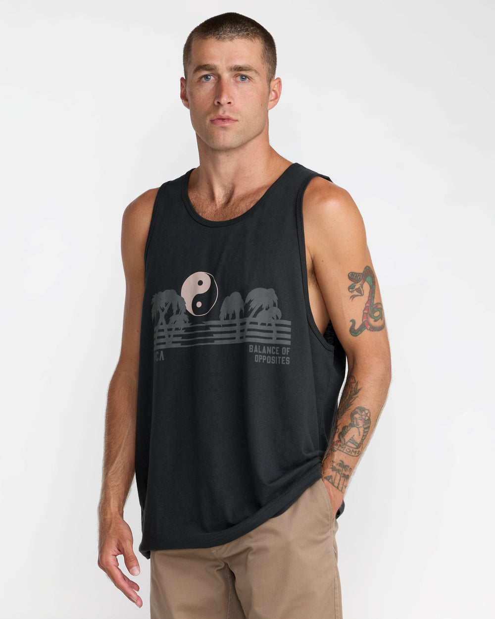 Balance Horizon Tank Top - Pirate Black | RVCA discount