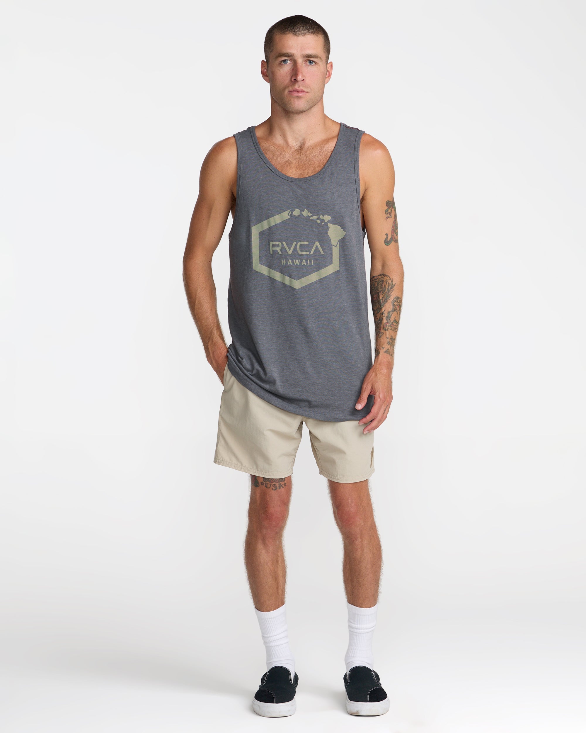 Island Hex Tank Top - Smoke | RVCA on sale