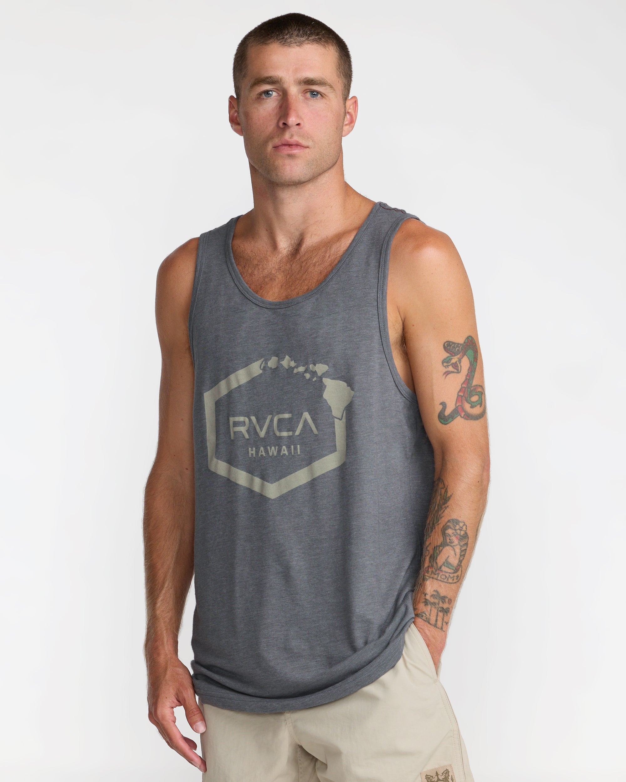 Island Hex Tank Top - Smoke | RVCA on sale