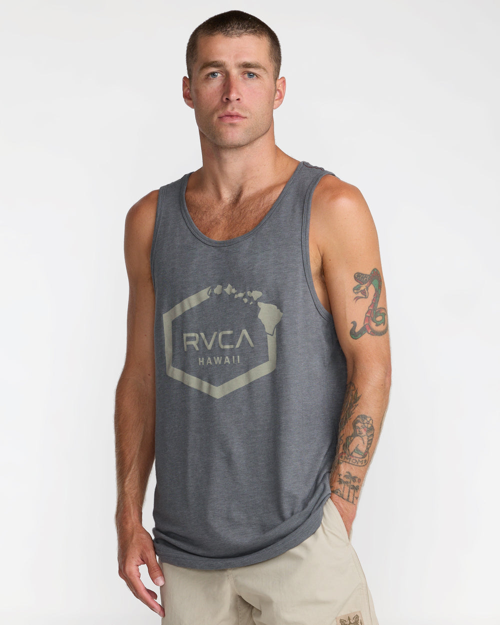 Island Hex Tank Top - Smoke | RVCA on sale