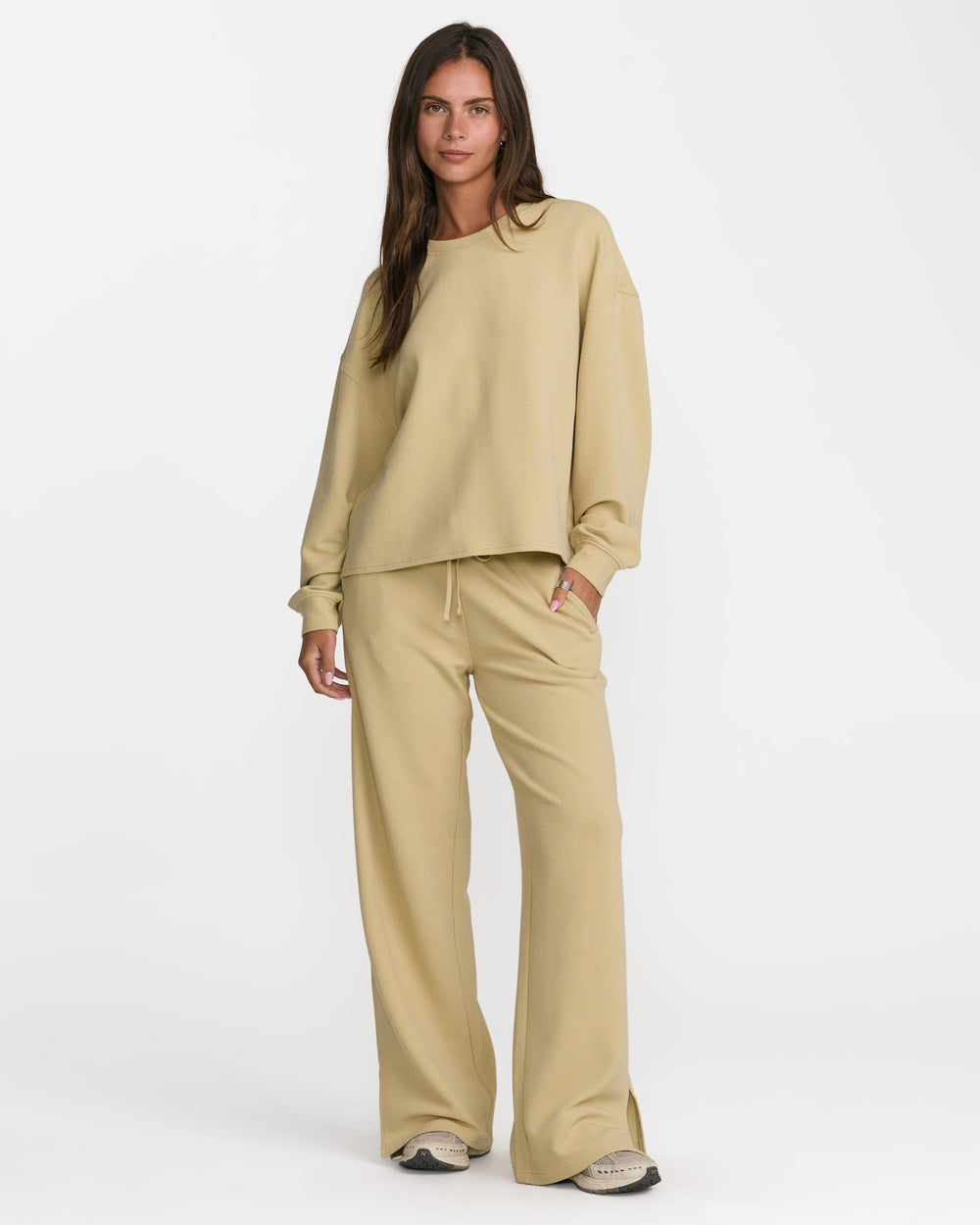 Glory Waffle Pullover - Vintage Khaki | RVCA on sale