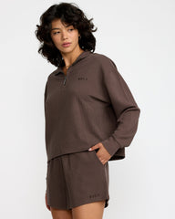 Glory Waffle Pullover Quarter Zip - Bear Brown | RVCA discount