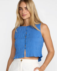 Scrunch Top - Blue Relic | RVCA online