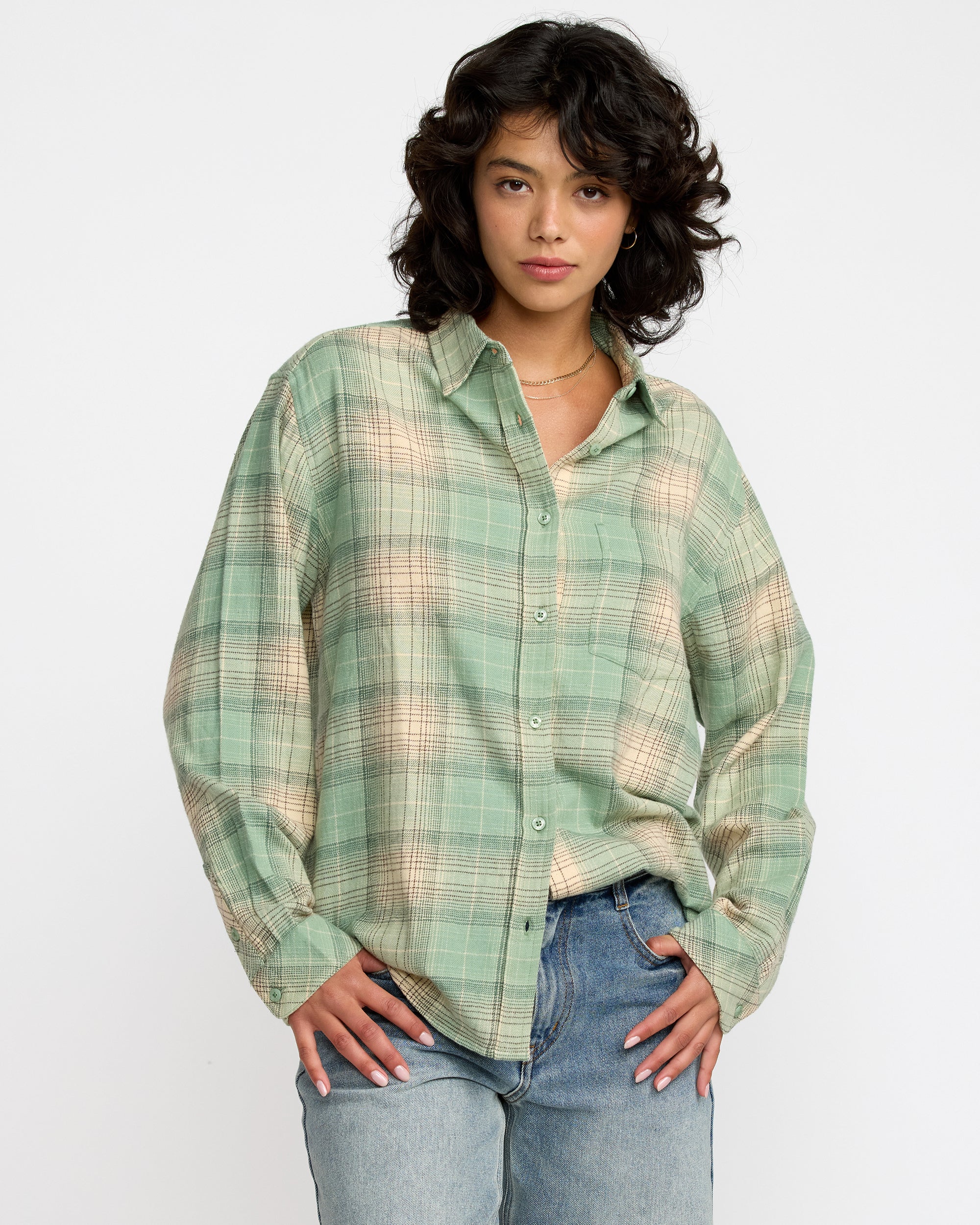 Mabel Flannel - Sea Green | RVCA US