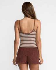 Tight Stripe Sweater Tank - Mocha | RVCA outlet