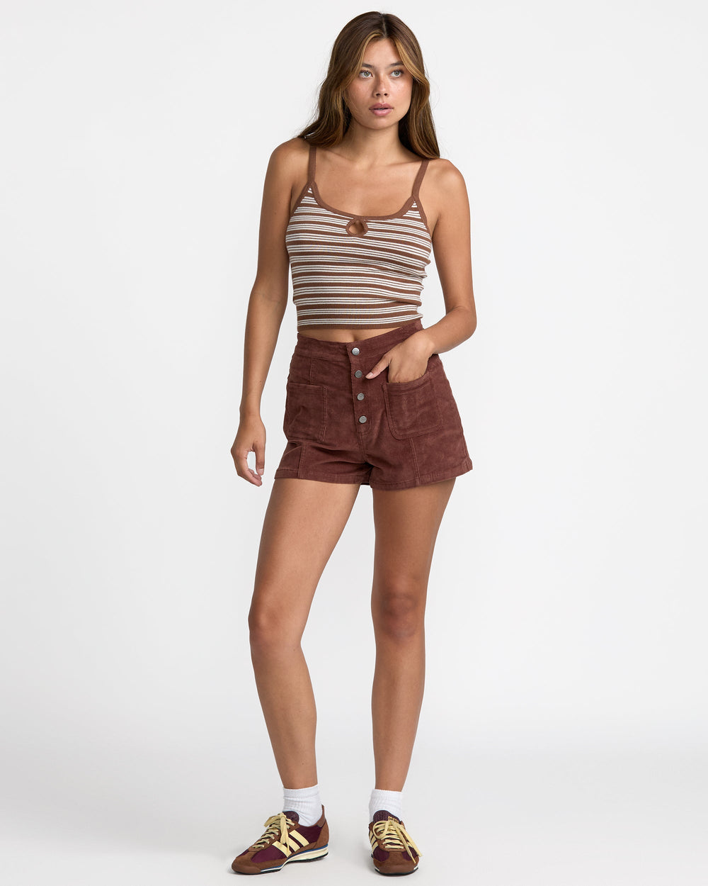Tight Stripe Sweater Tank - Mocha | RVCA outlet