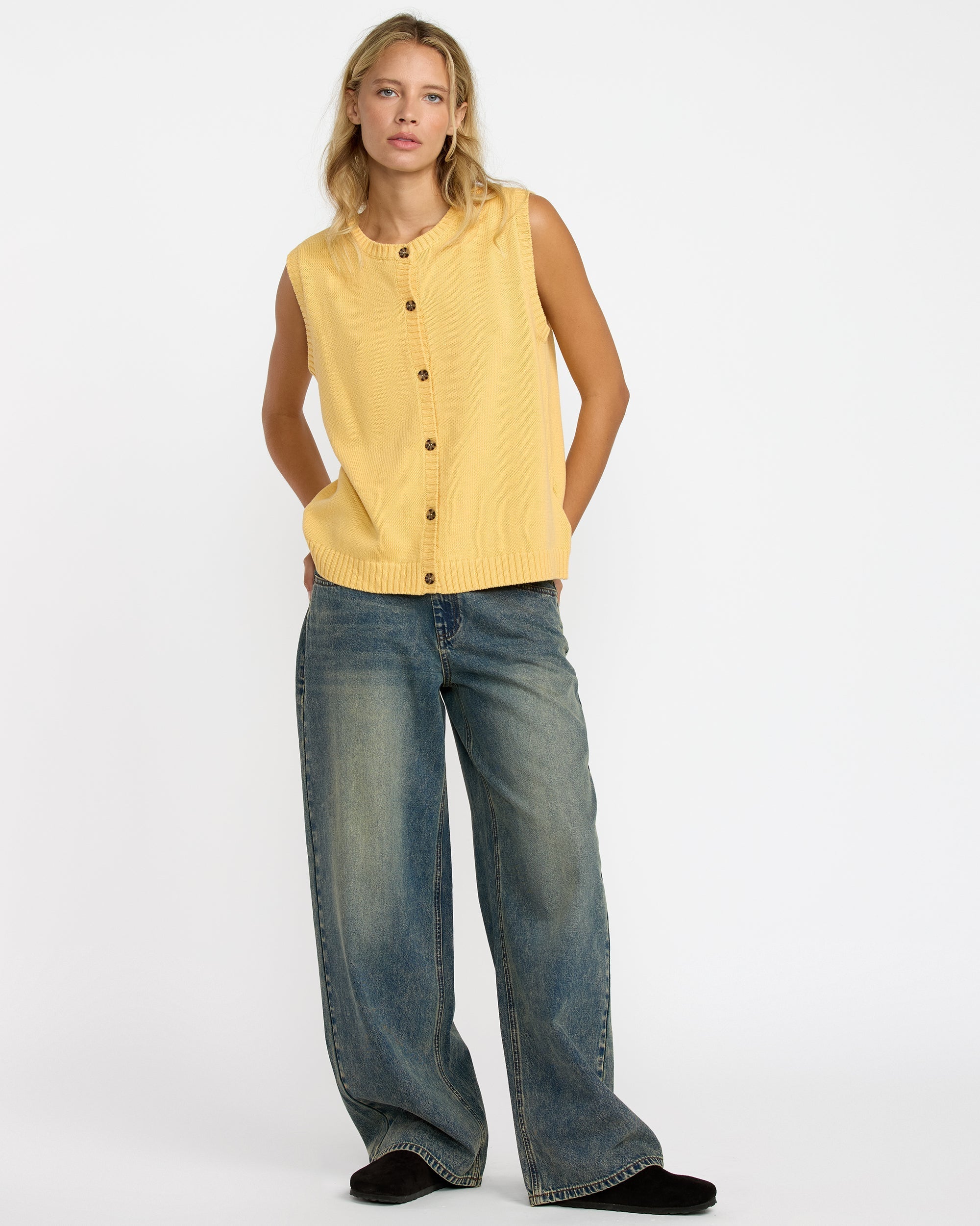 Carrie Sweater Vest - Sanddune | RVCA for sale