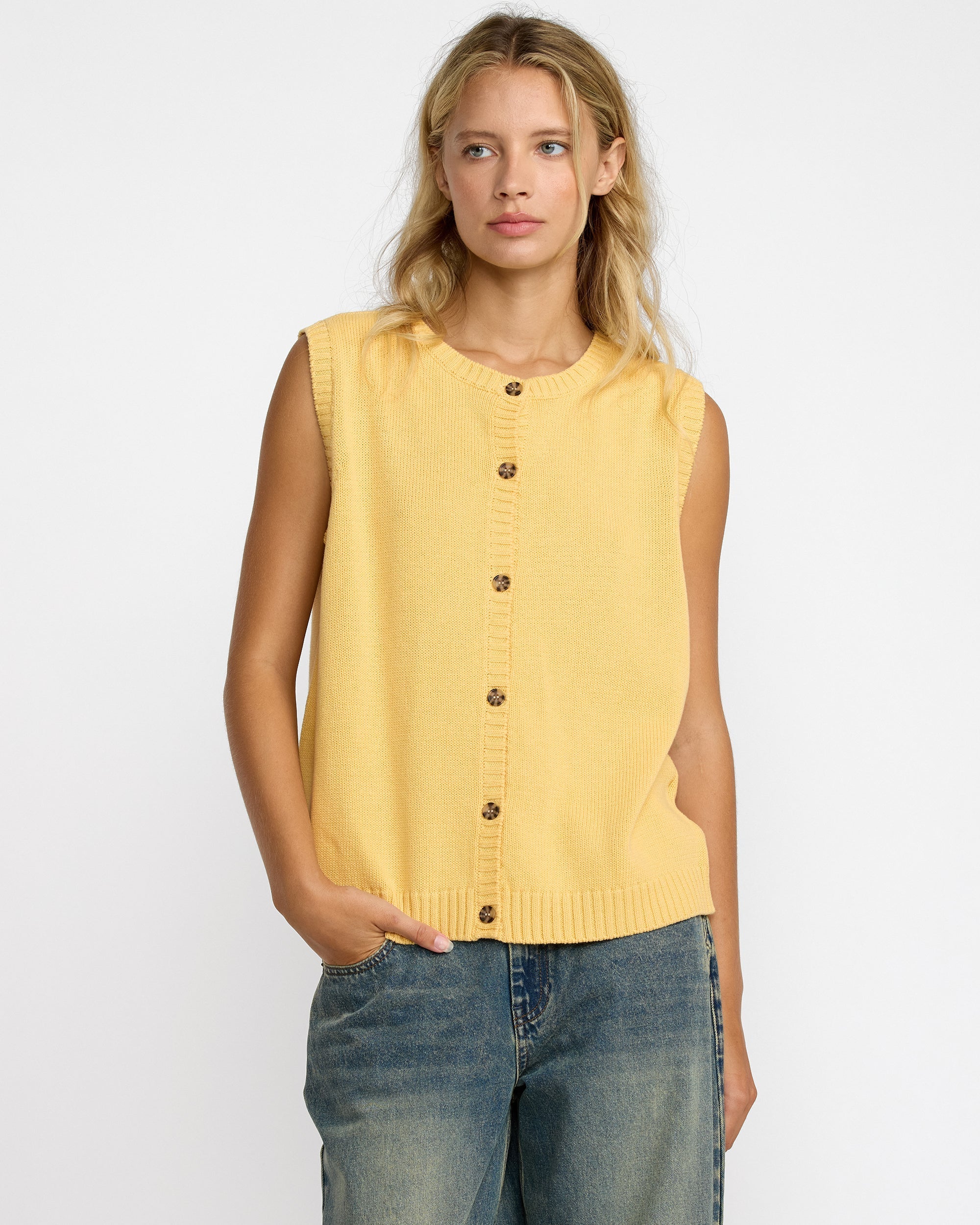 Carrie Sweater Vest - Sanddune | RVCA for sale