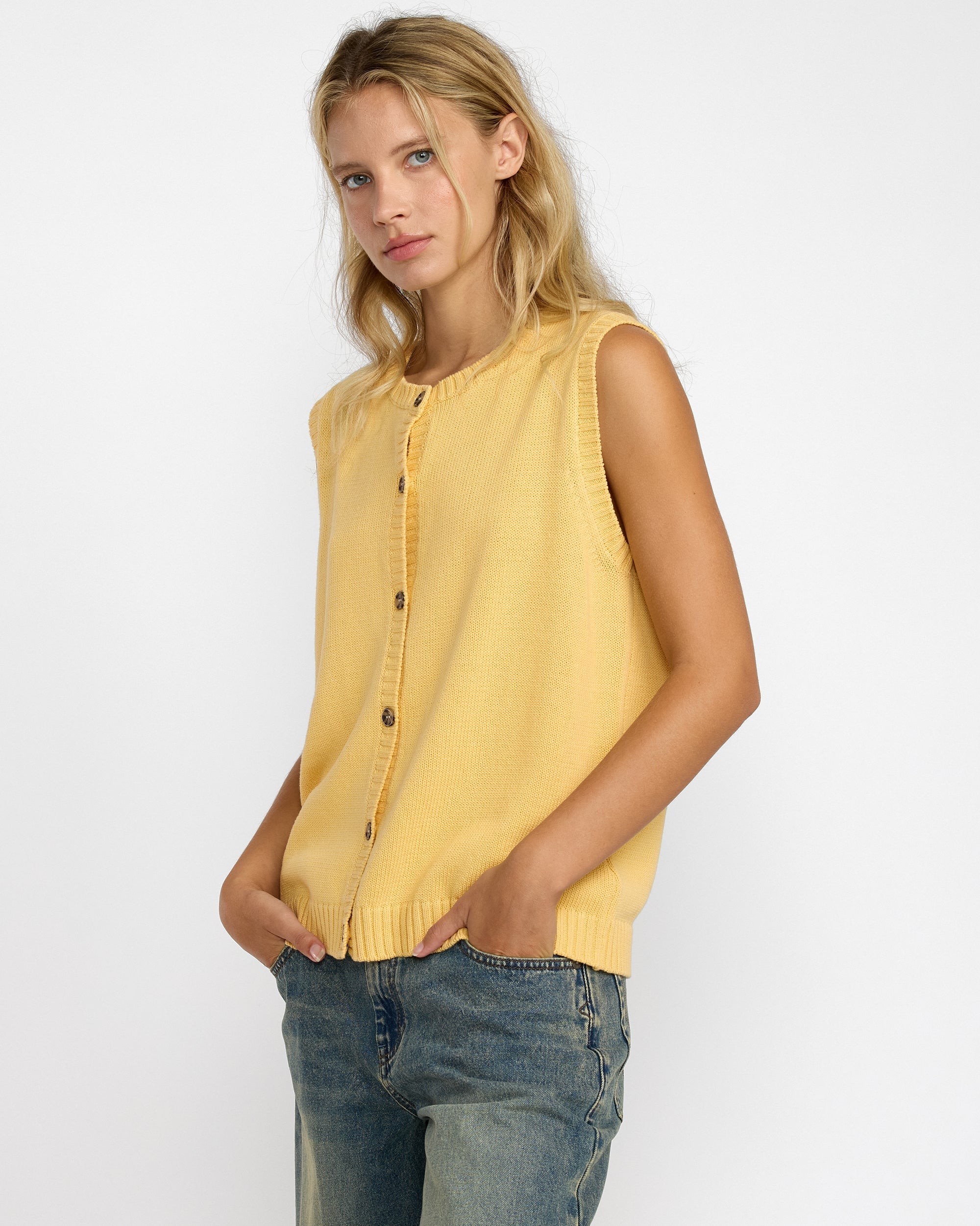 Carrie Sweater Vest - Sanddune | RVCA for sale