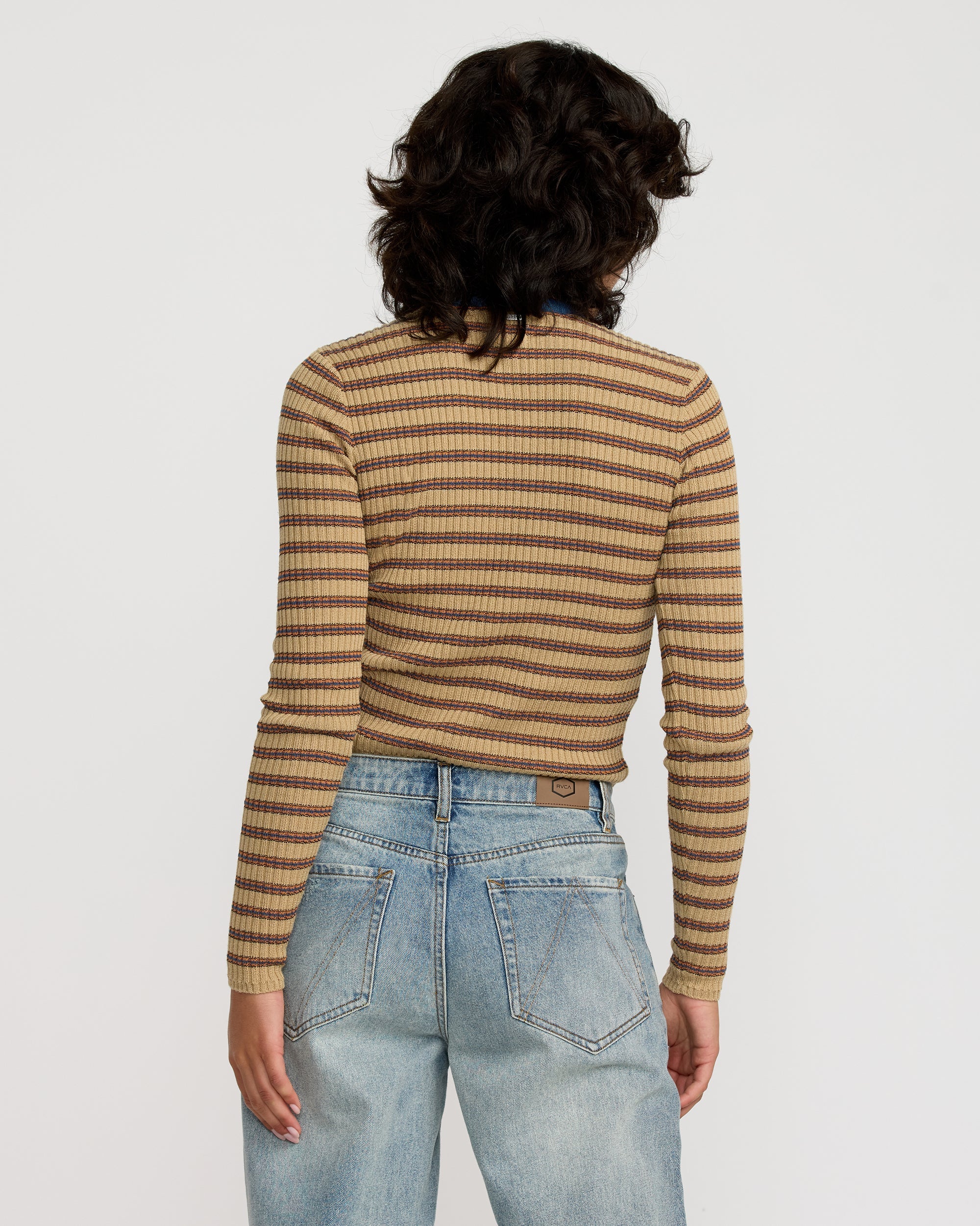Bond Stripe Long Sleeve Sweater - Sanddune | RVCA US