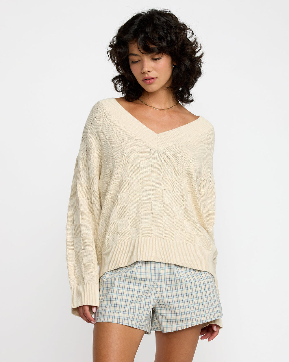 Harmony V-Neck Sweater - Sand | RVCA for sale
