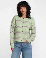 Juno Cardigan - Sage Green | RVCA on sale