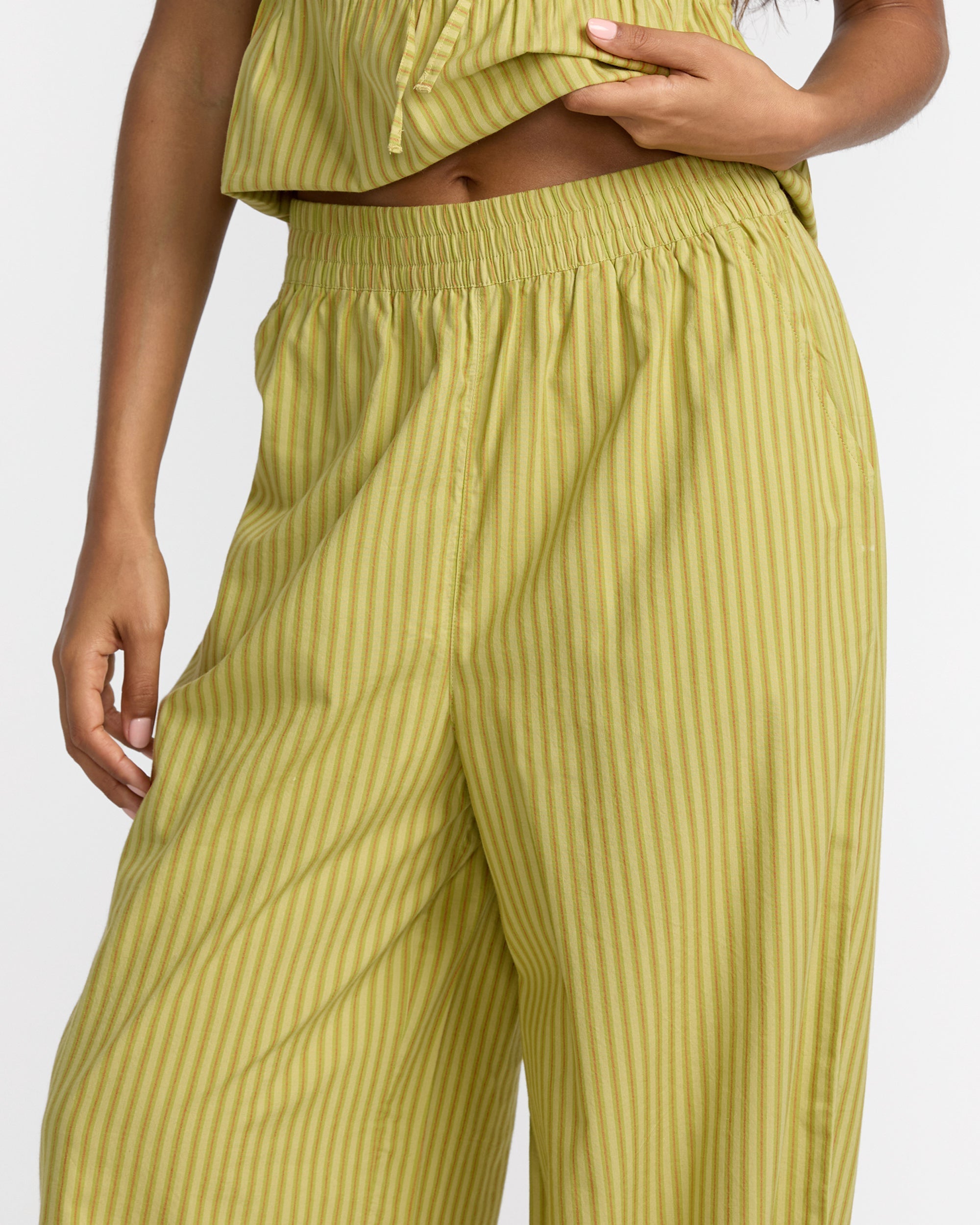 Stripe New Yume Wide Pant - Martini Olive | RVCA online