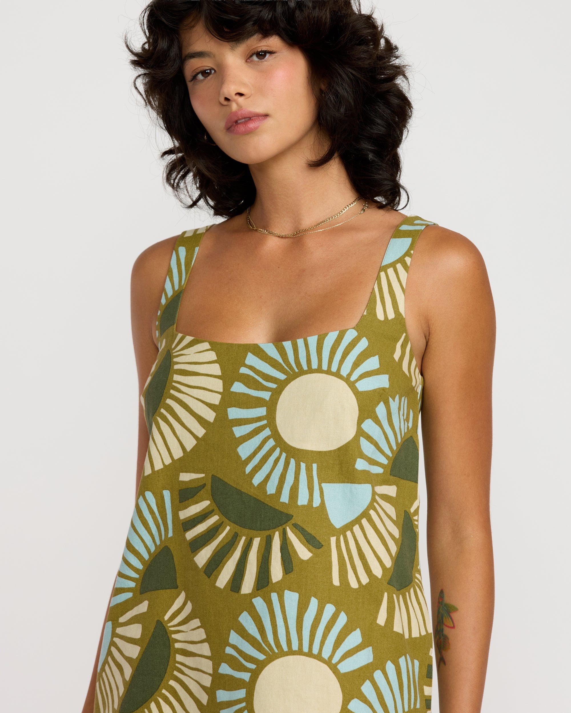 Baker Dress - Moss Green Print | RVCA near me