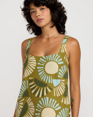 Baker Dress - Moss Green Print | RVCA near me