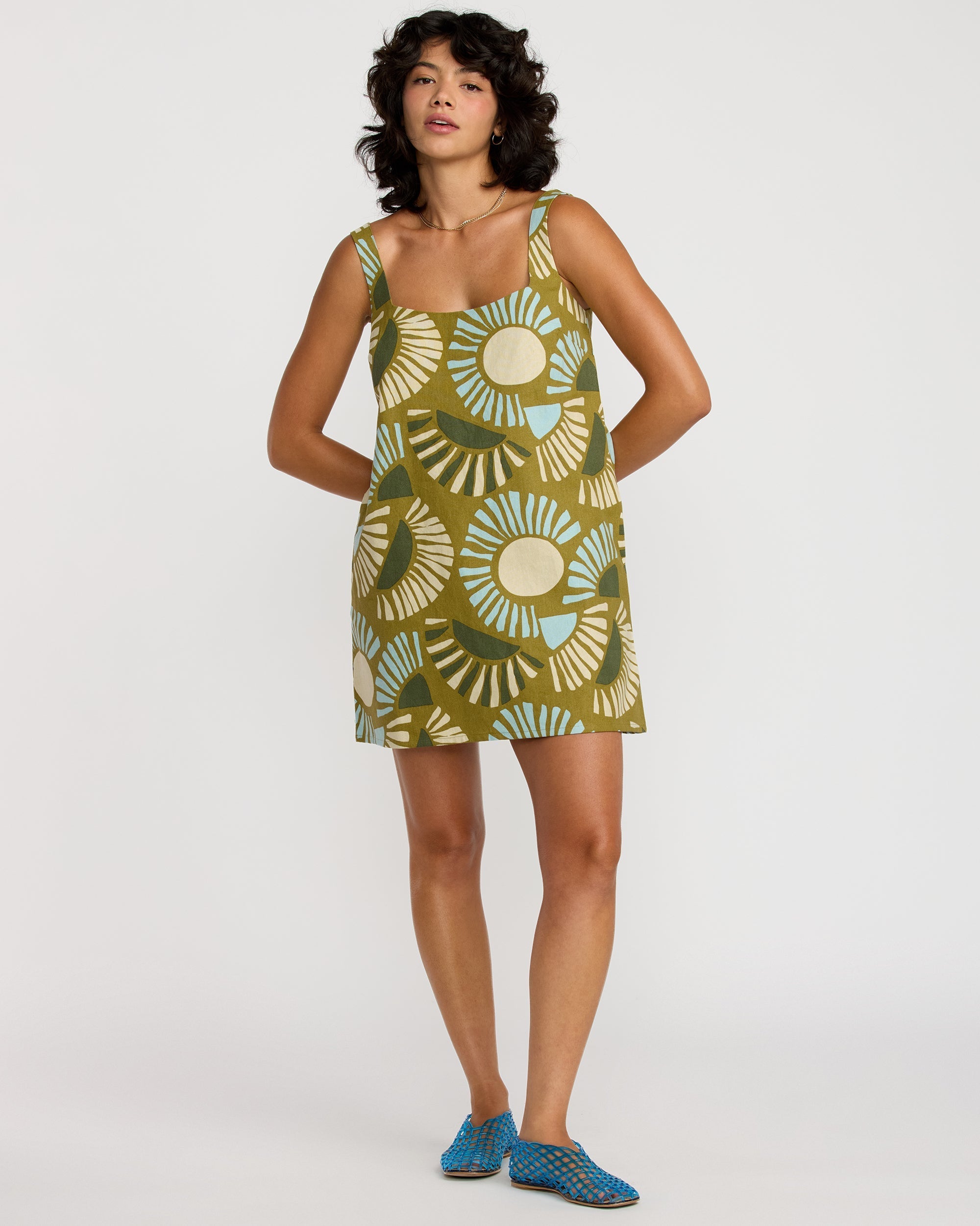 Baker Dress - Moss Green Print | RVCA near me