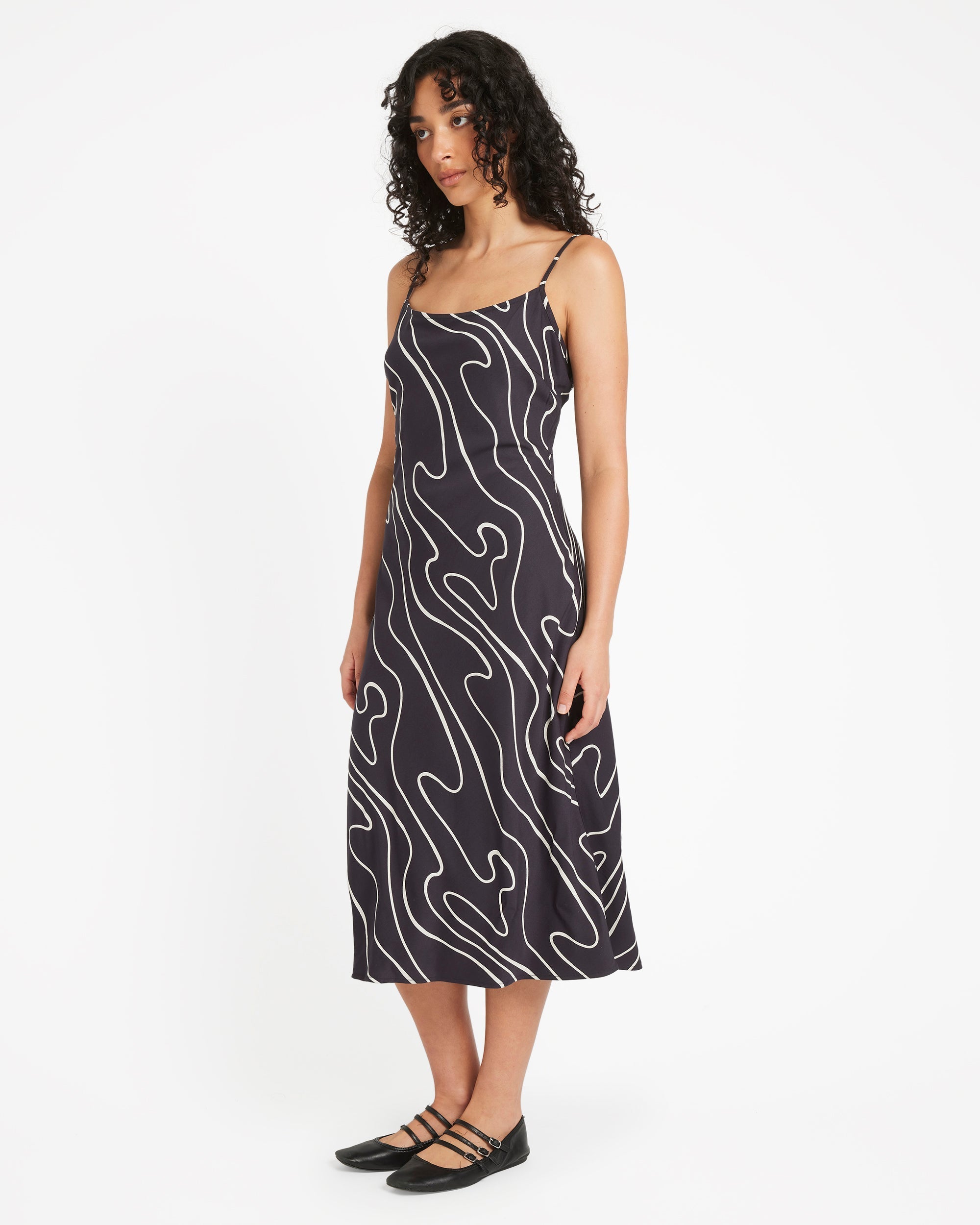 Let's Dance Slip Dress - Washed Black | RVCA on sale
