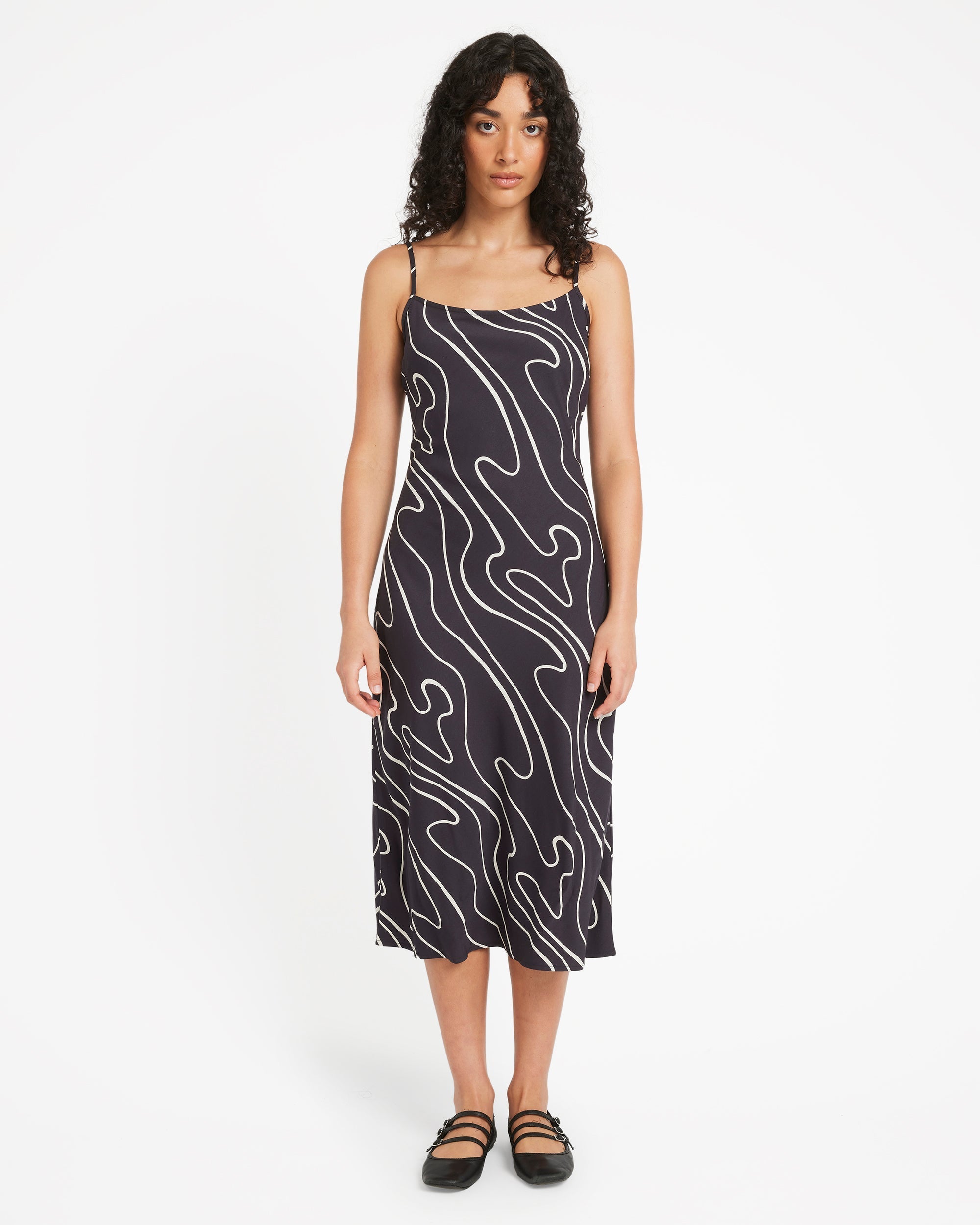 Let's Dance Slip Dress - Washed Black | RVCA on sale