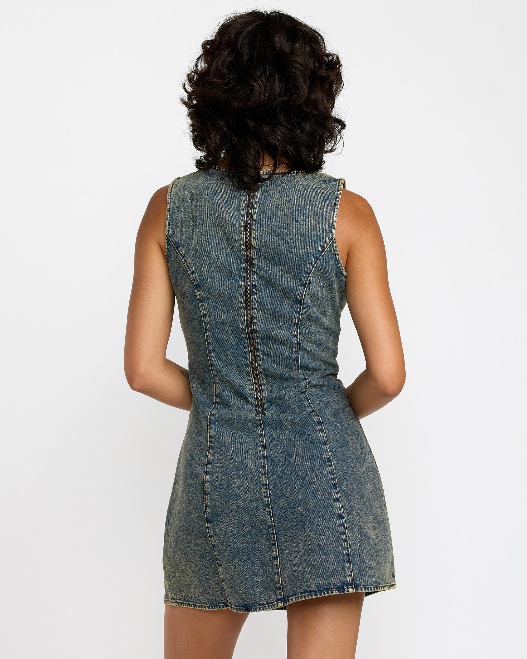Jessie Mini Dress - Dusty Blue Wash | RVCA online