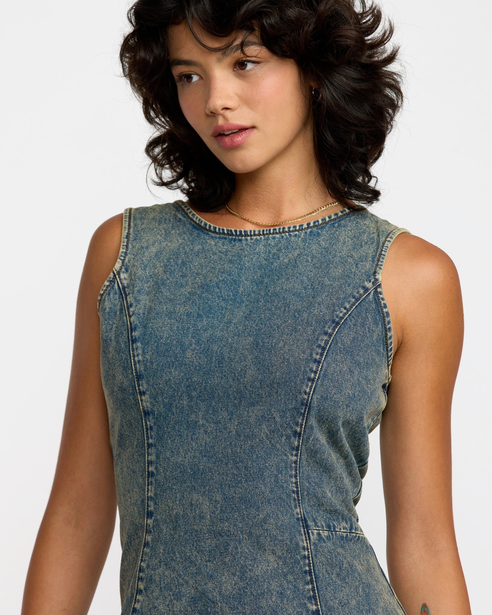 Jessie Mini Dress - Dusty Blue Wash | RVCA online
