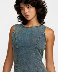 Jessie Mini Dress - Dusty Blue Wash | RVCA online