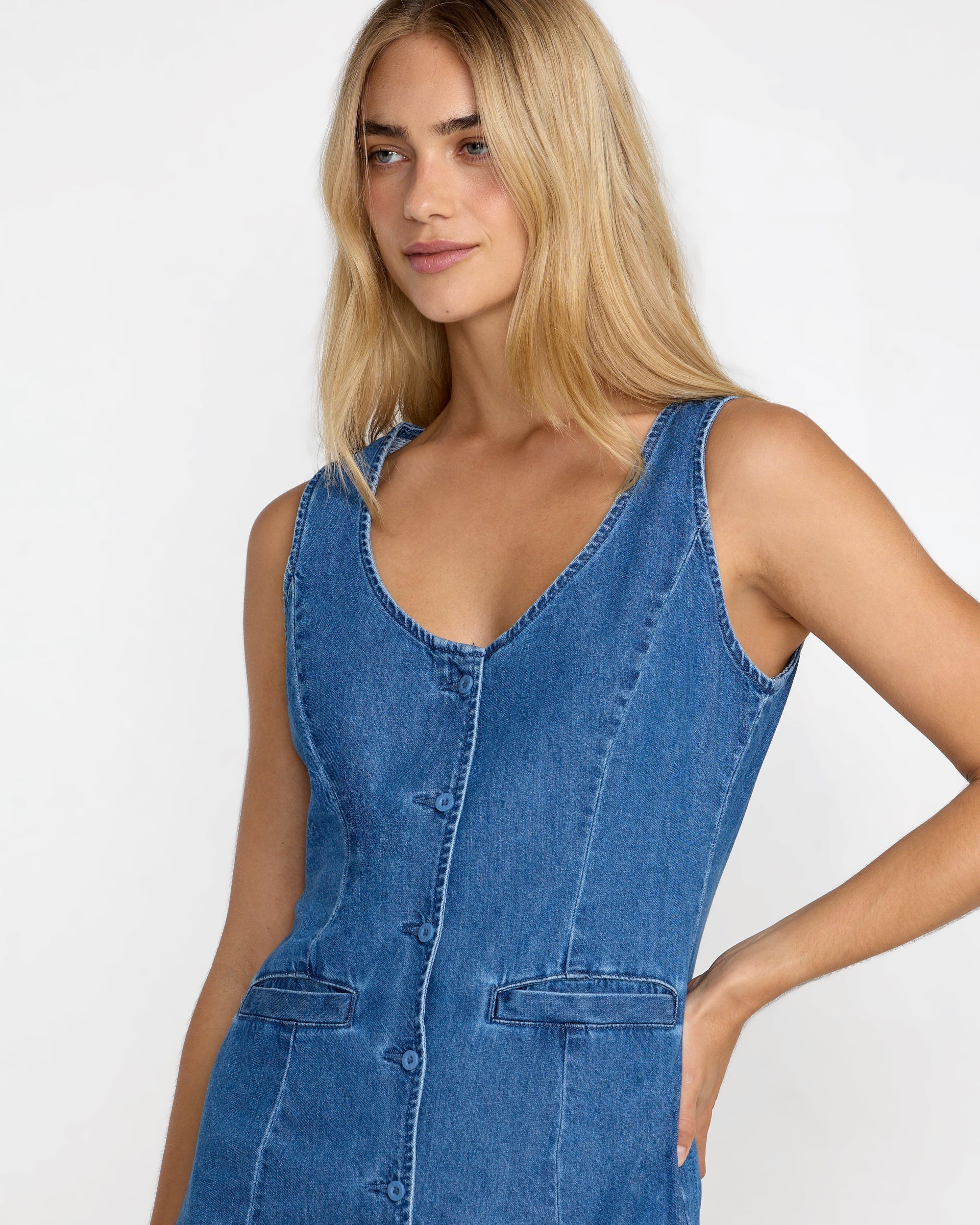 Lainey Mini Dress - Crystal Blue Denim | RVCA sale