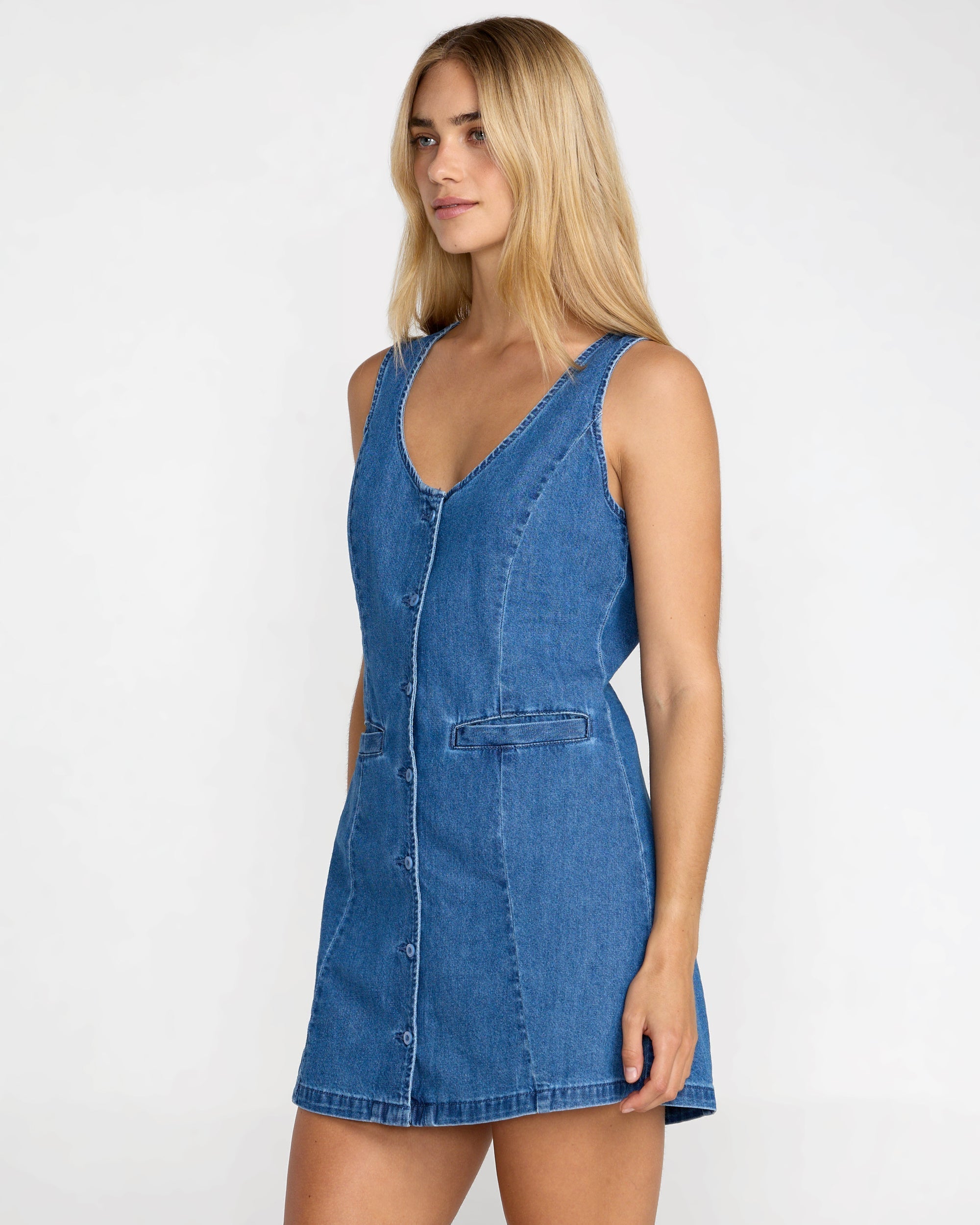 Lainey Mini Dress - Crystal Blue Denim | RVCA sale