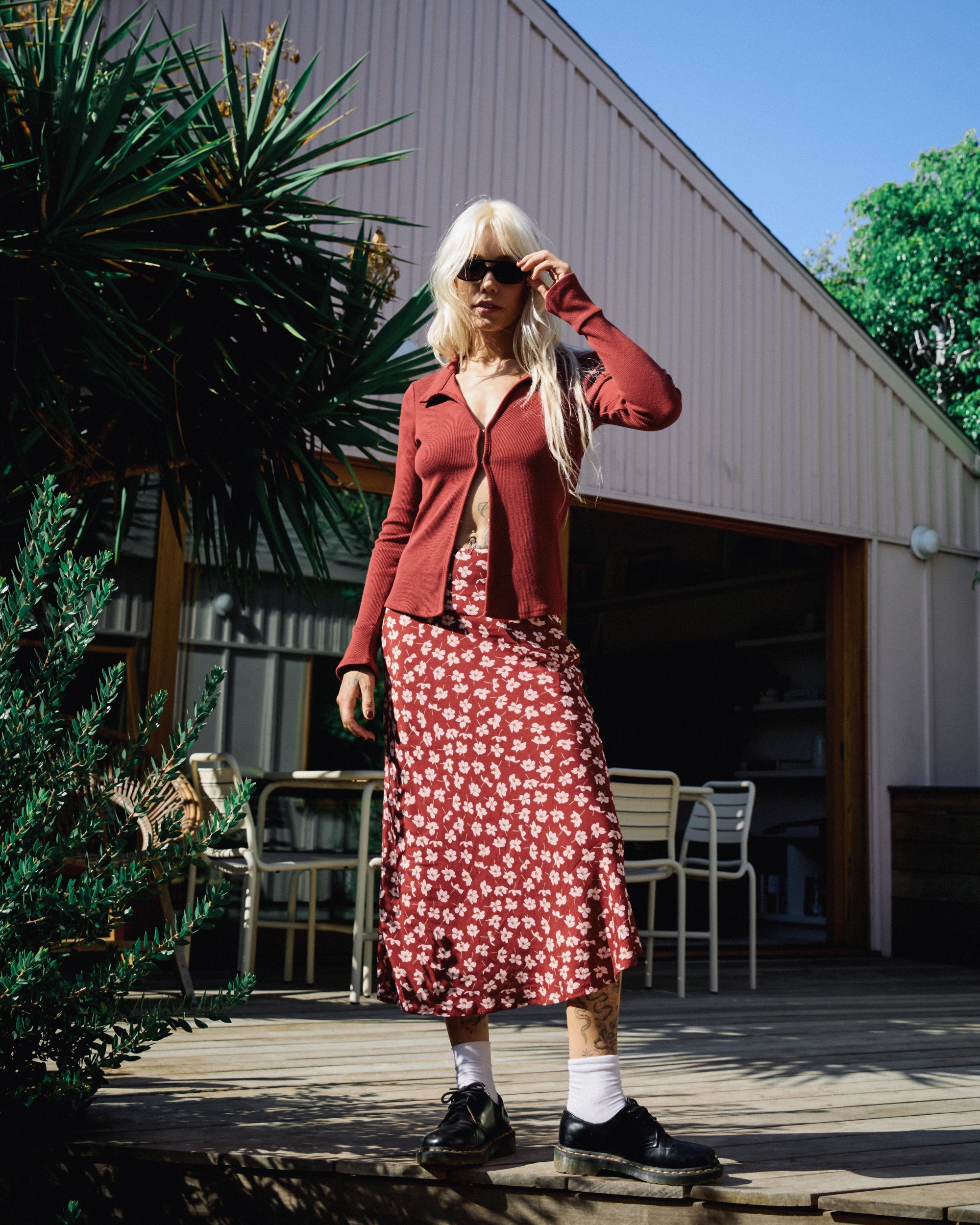 Annika Midi Skirt - Cranberry | RVCA US