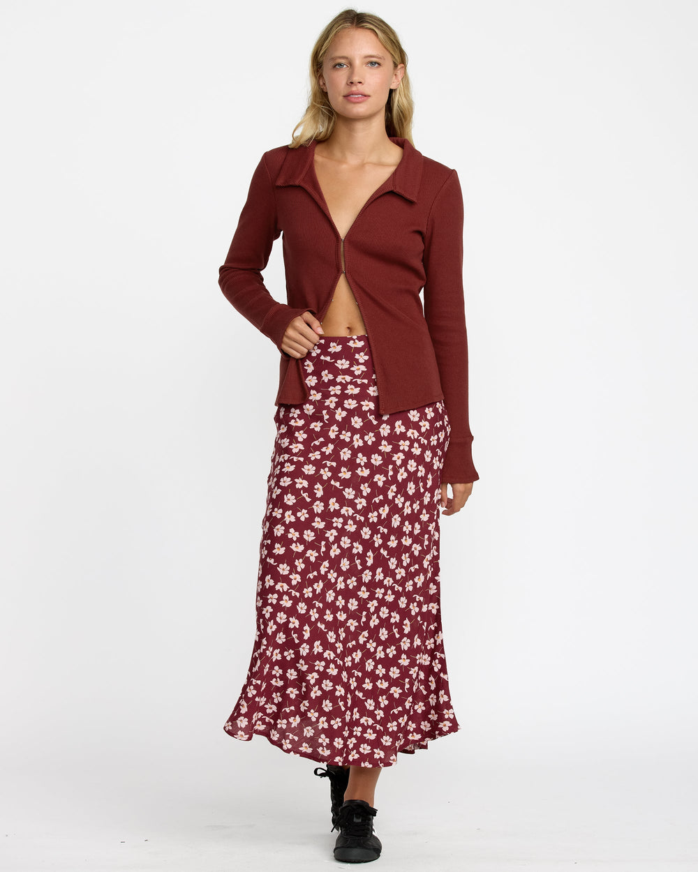 Annika Midi Skirt - Cranberry | RVCA US